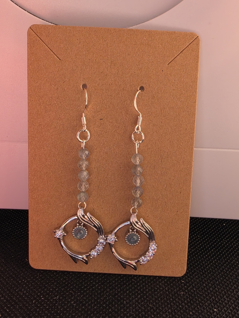 Silver Grey Crystal Drop Earrings - Women Jewelry